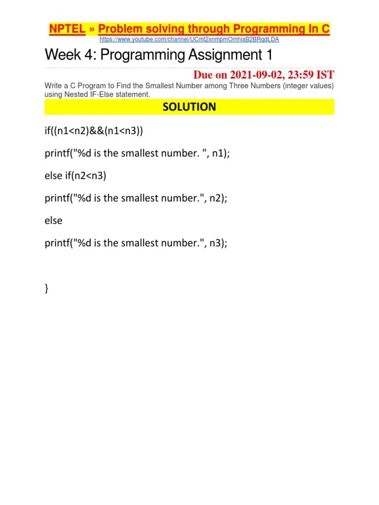 Problem Solving Through Programming In C Week 4 Programming Assignment ...