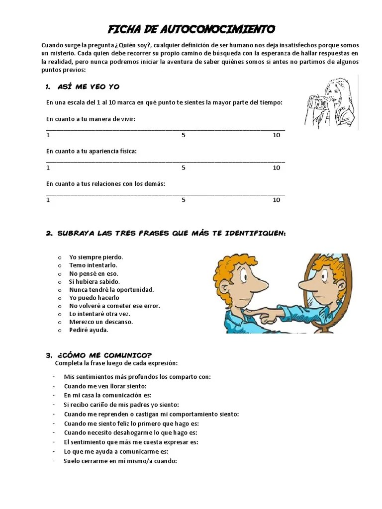 Ficha De Autoconocimiento | PDF