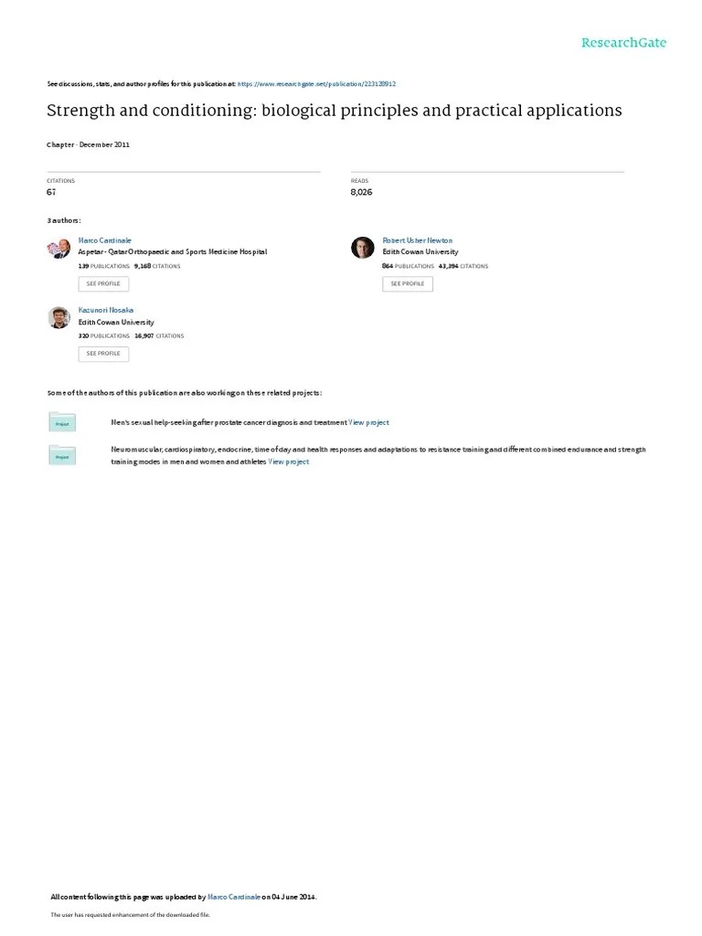 Strength And Conditioning Biological Principles An | PDF | Strength Training | Skeletal Muscle