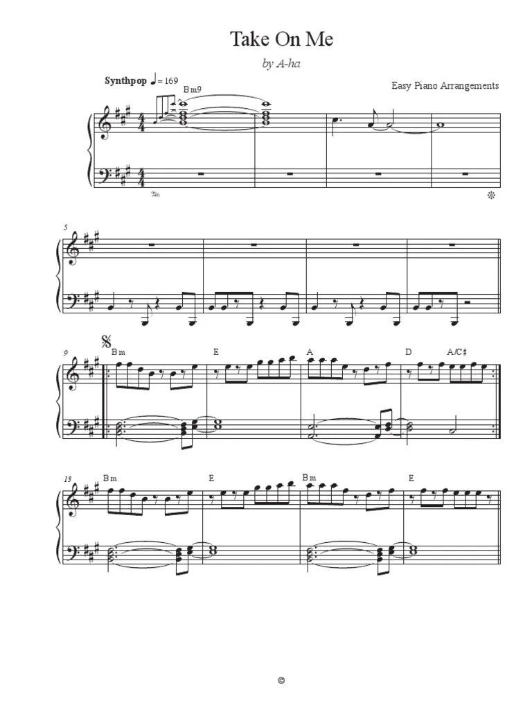 Take On Me-A-ha - Score | PDF