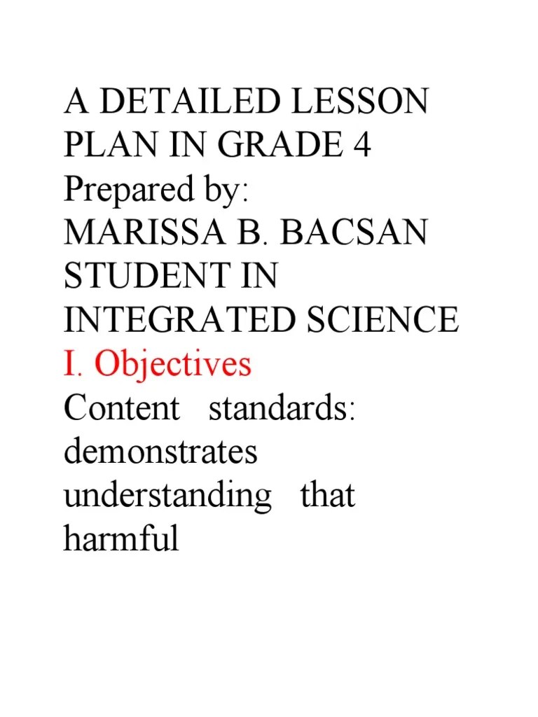 A Detailed Lesson Plan In Grade 4 | Download Free PDF | Predation ...