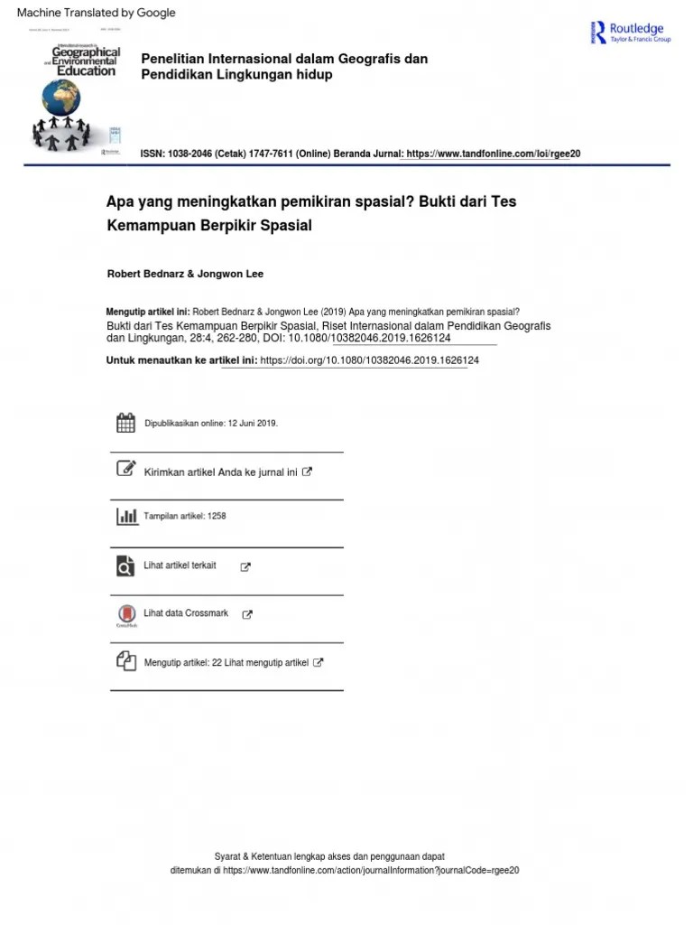 What Improves Spatial Thinking Evidence From The Spatial Thinking ...