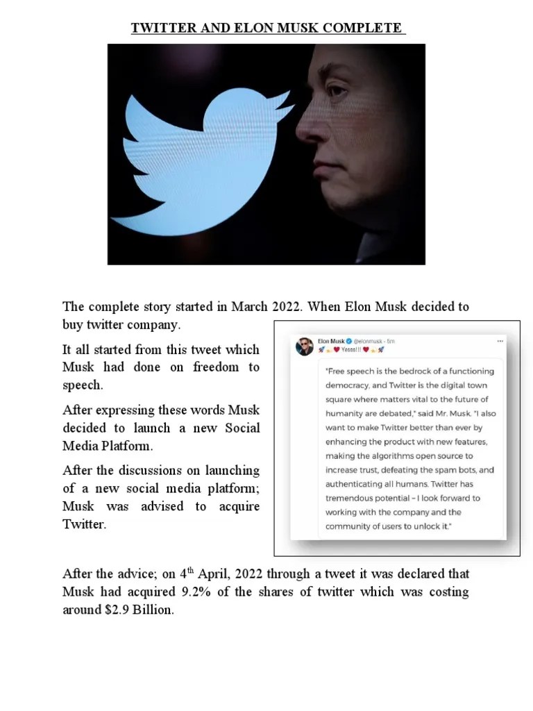 Twitter And Elon Musk Complete | PDF
