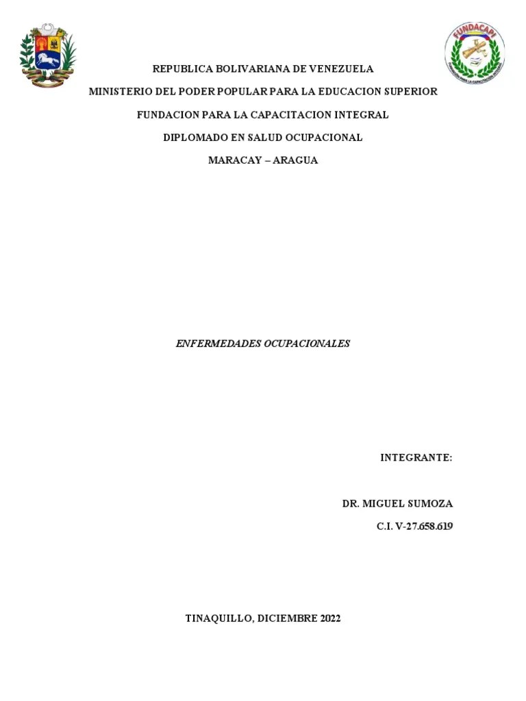 Trabajo De Enfermedades Ocupacionales | PDF | Toxicidad | Especialidades Medicas