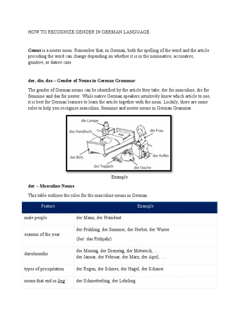 BGK 3012 Week 3 - How To Recognize Gender In German Language | PDF ...