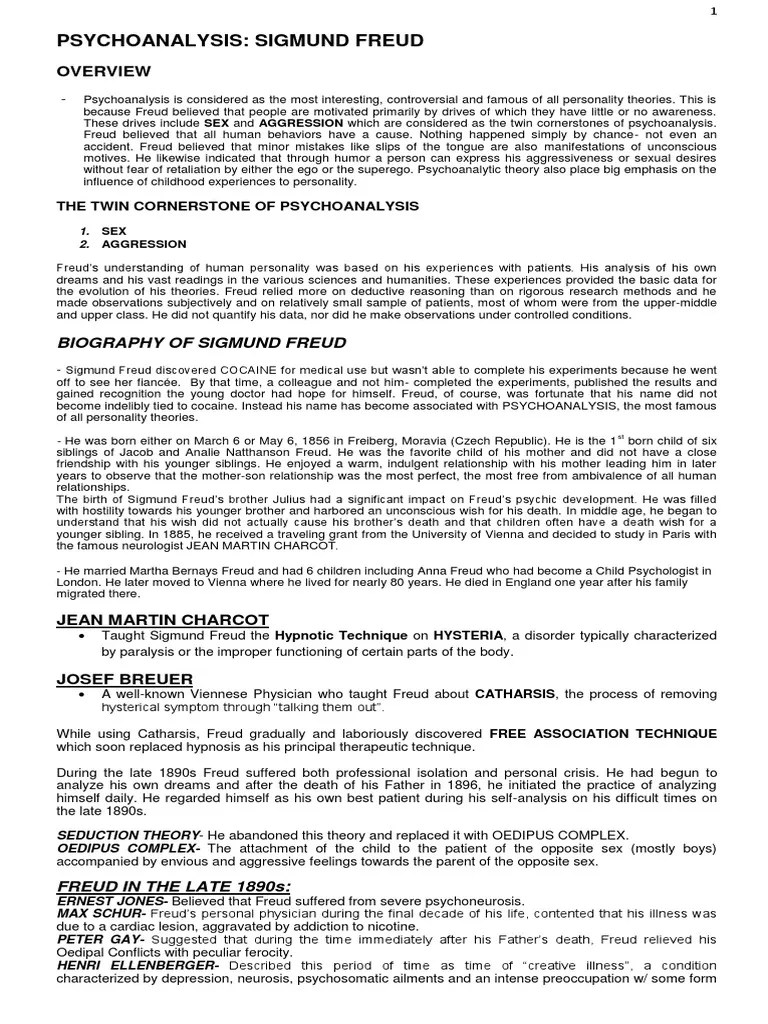 Lesson 2. Psychoanalytic Theory Sigmund Freud PDF | PDF | Id ...