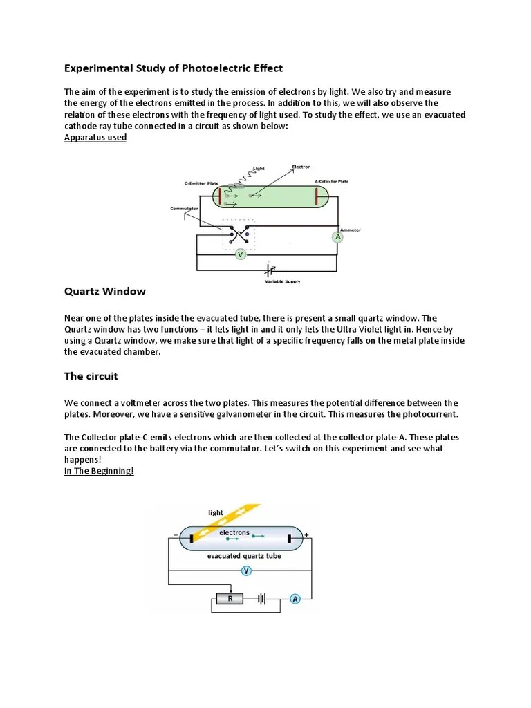 Experimental Study Of Photoelectric Effect | PDF