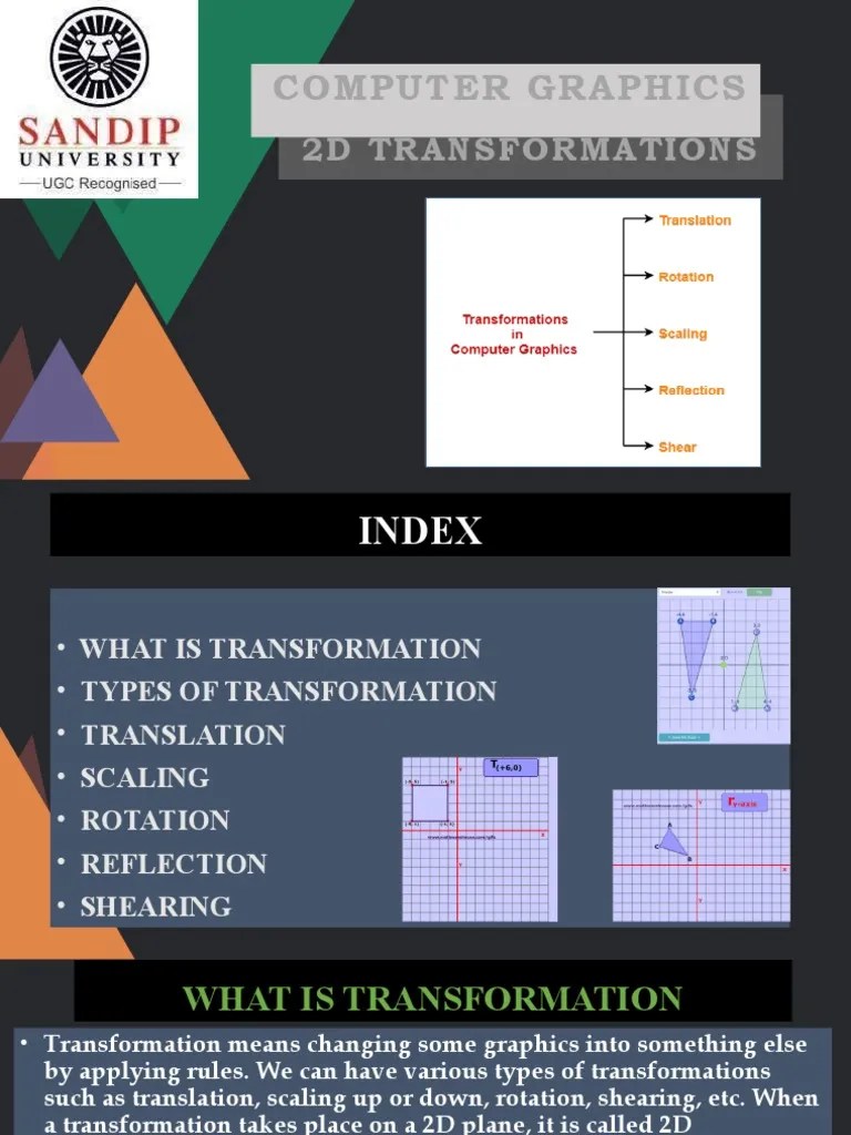 Computer Graphics: 2D Transformations | PDF | Cartesian Coordinate ...
