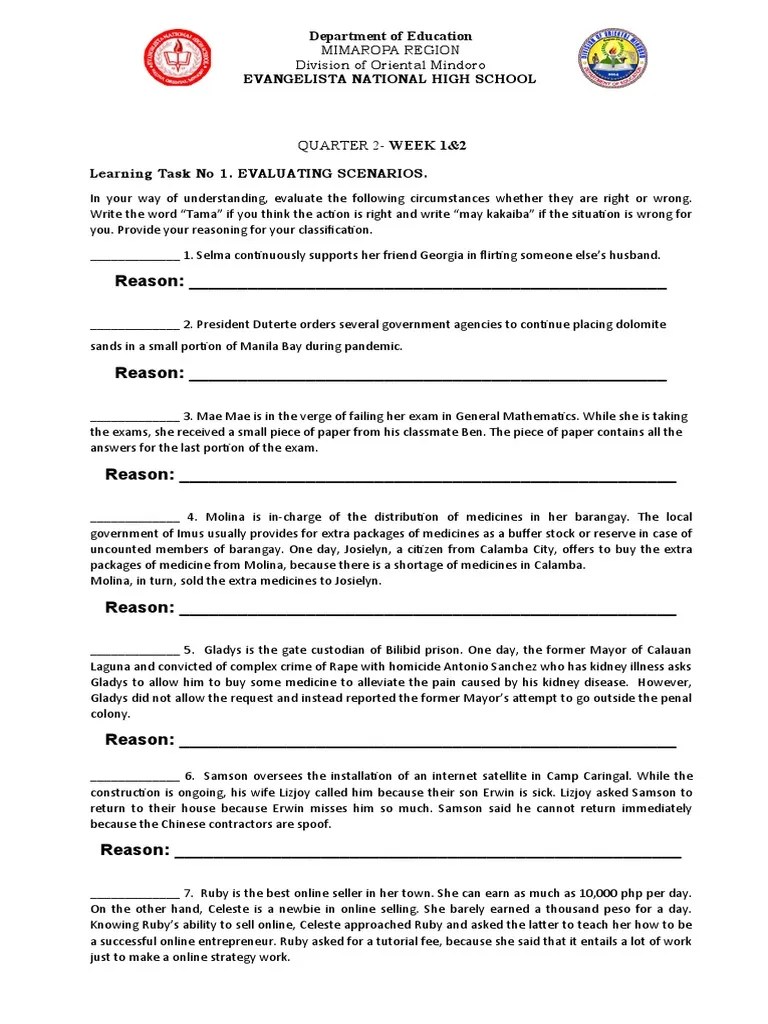 Intro To Philo Q2 Activity 1 | PDF