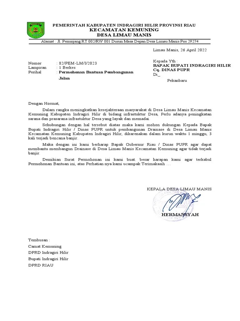 Surat Permohonan Drainase | PDF