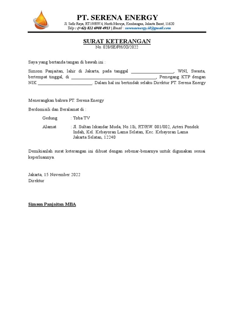 Surat Keterangan | PDF