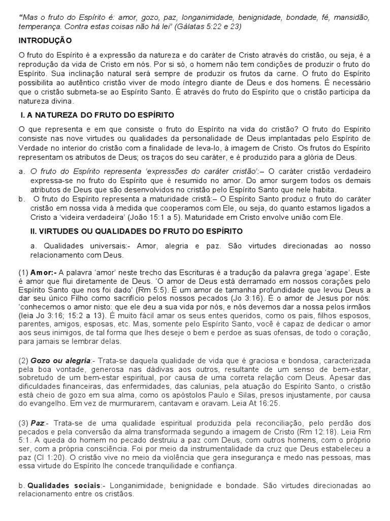 Frutos Do Espirito | PDF | Amor | Jesus