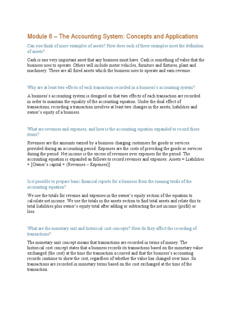 Introduction To Accounting Revision Questions & Answers | PDF | Equity (Finance) | Debits And ...