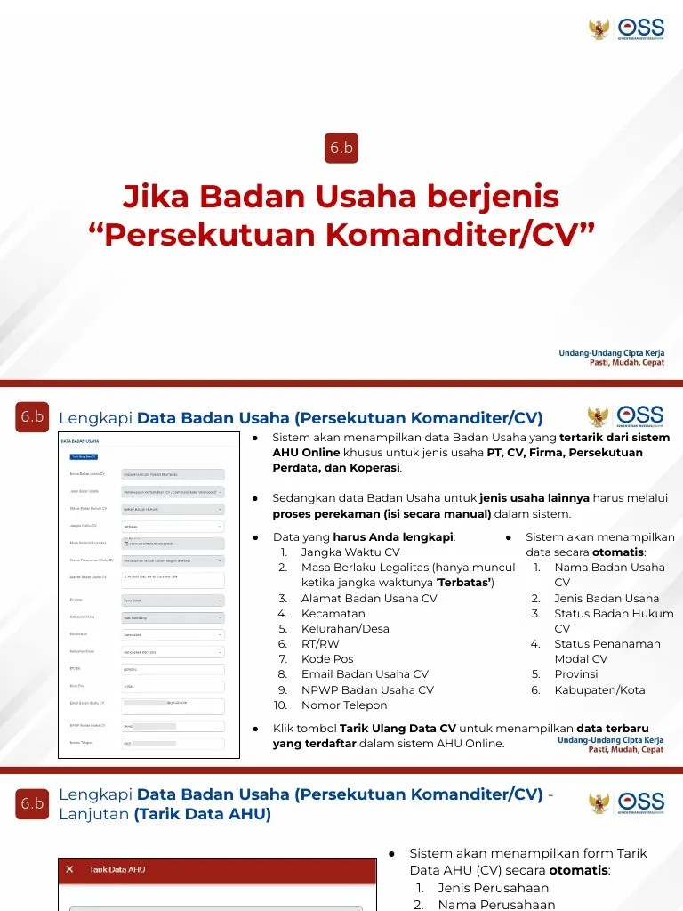 Perizinan Non Usaha MIKRO Kecil (NON-UMK) Jika Badan Usaha CV | PDF