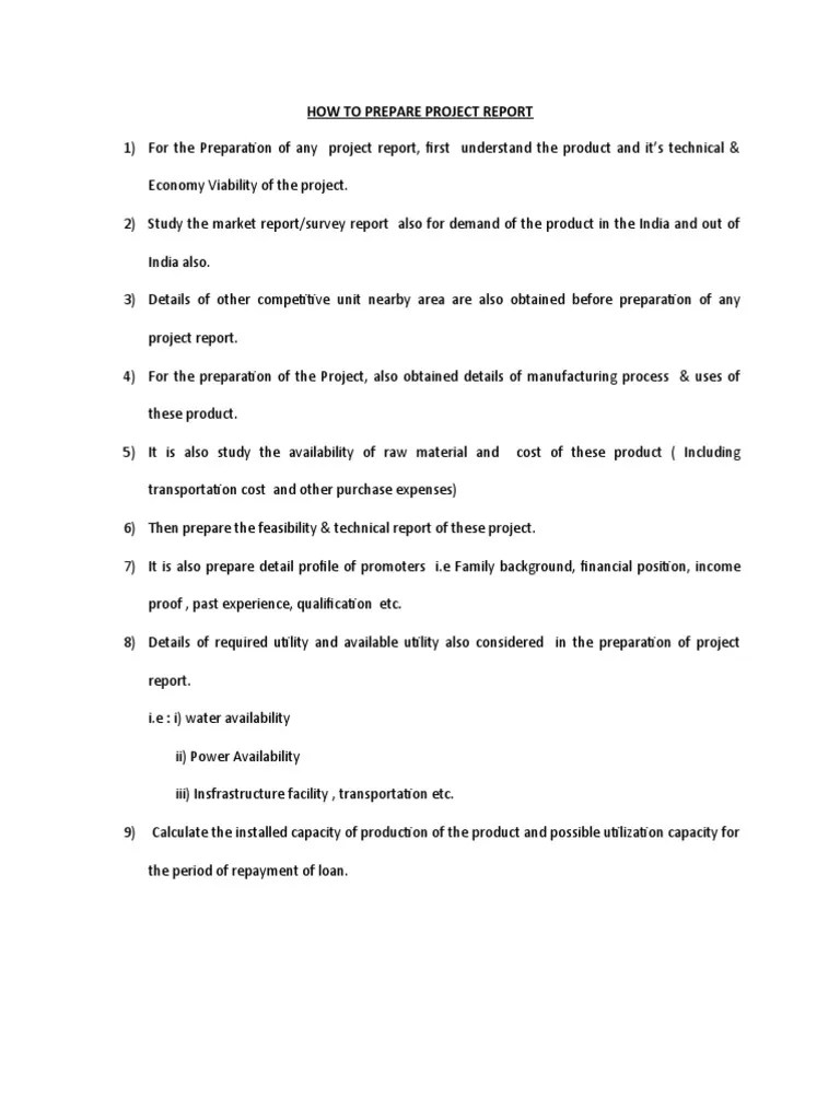 How To Prepare Project Report | PDF | Balance Sheet | Financial Services