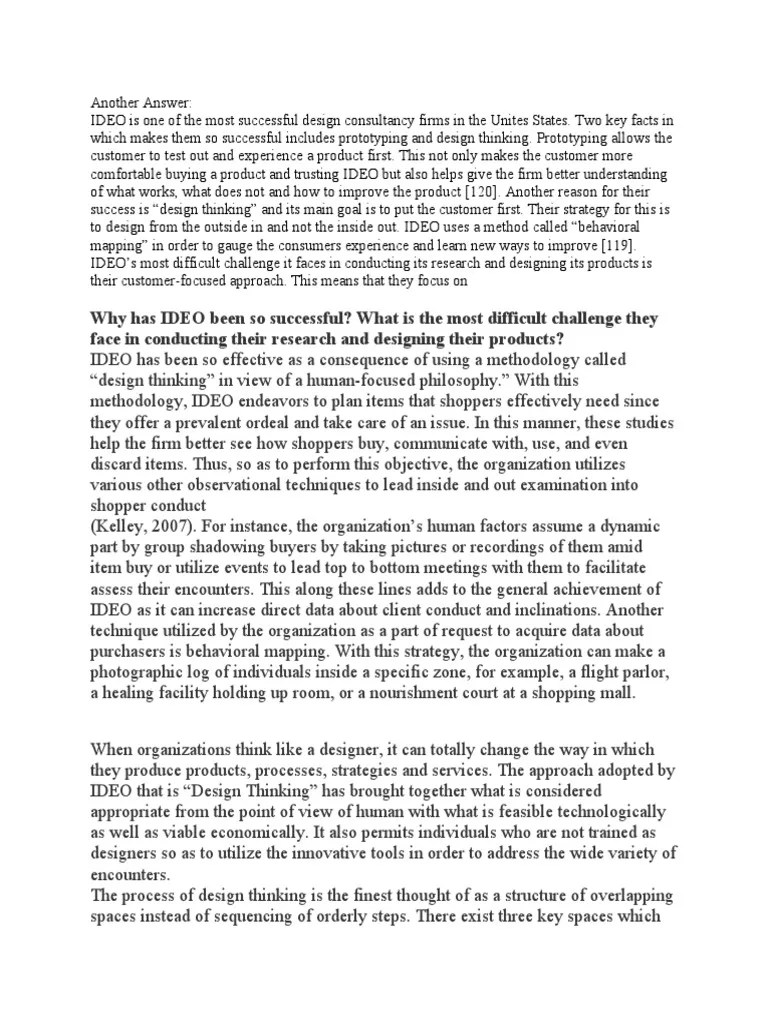 Ideo 2nd Case Study | PDF | Design Thinking | Thought