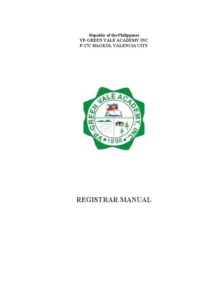 Registrar Manual | PDF | University And College Admission | Classified Information