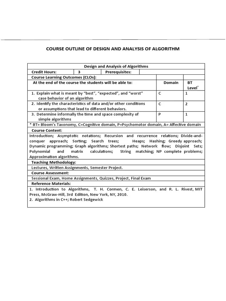 Design And Analysis Of Algorithm | PDF