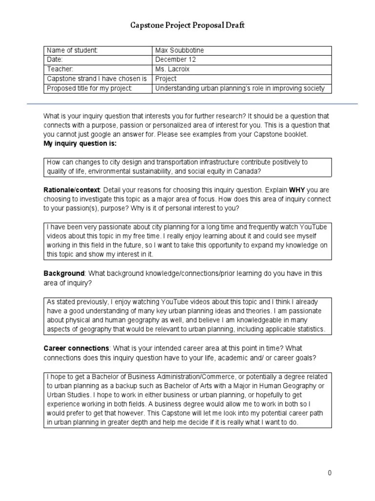 Capstone Proposal | PDF | Thought | Mentorship
