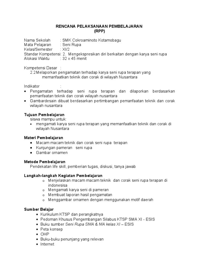 Rpp Seni Budaya Sma Smk Kurikulum 2013 Revisi 2017 Doc Kelas X Xi Xii Info Pendidikan Terbaru Kherysuryawanid - RPP 1 Lembar seni budaya kelas 12 semester 1 dan RPP 1 lembar seni budaya kelas 12 semester 2 edisi revisi terbaru.