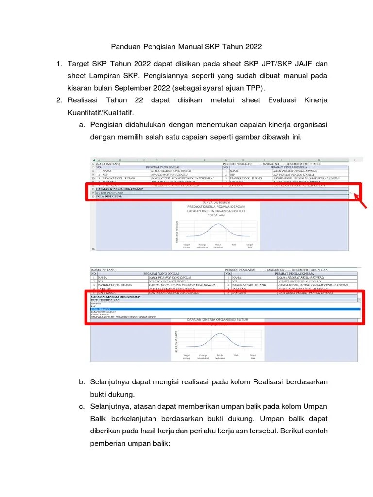 Panduan Pengisian Manual SKP Tahun 2022 | PDF