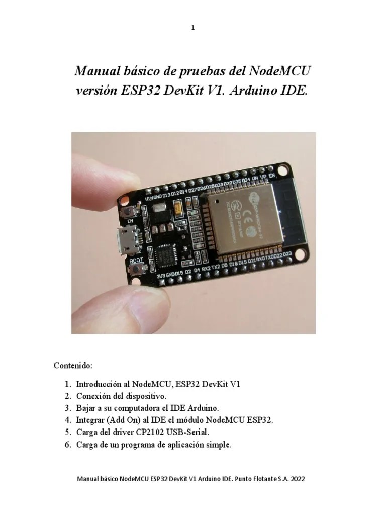 Manual Basico Nodemcu Esp32 Arduino | PDF | Arduino | Archivo De ...