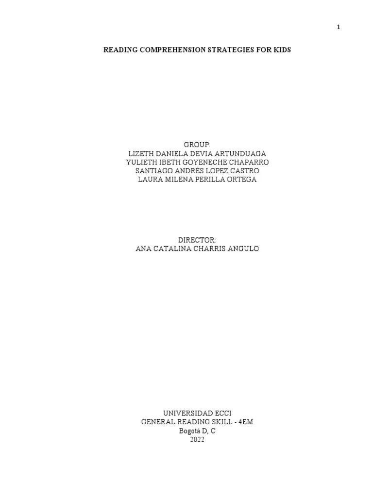 Reading Comprehension Strategies For Kids - 4em-1 | PDF