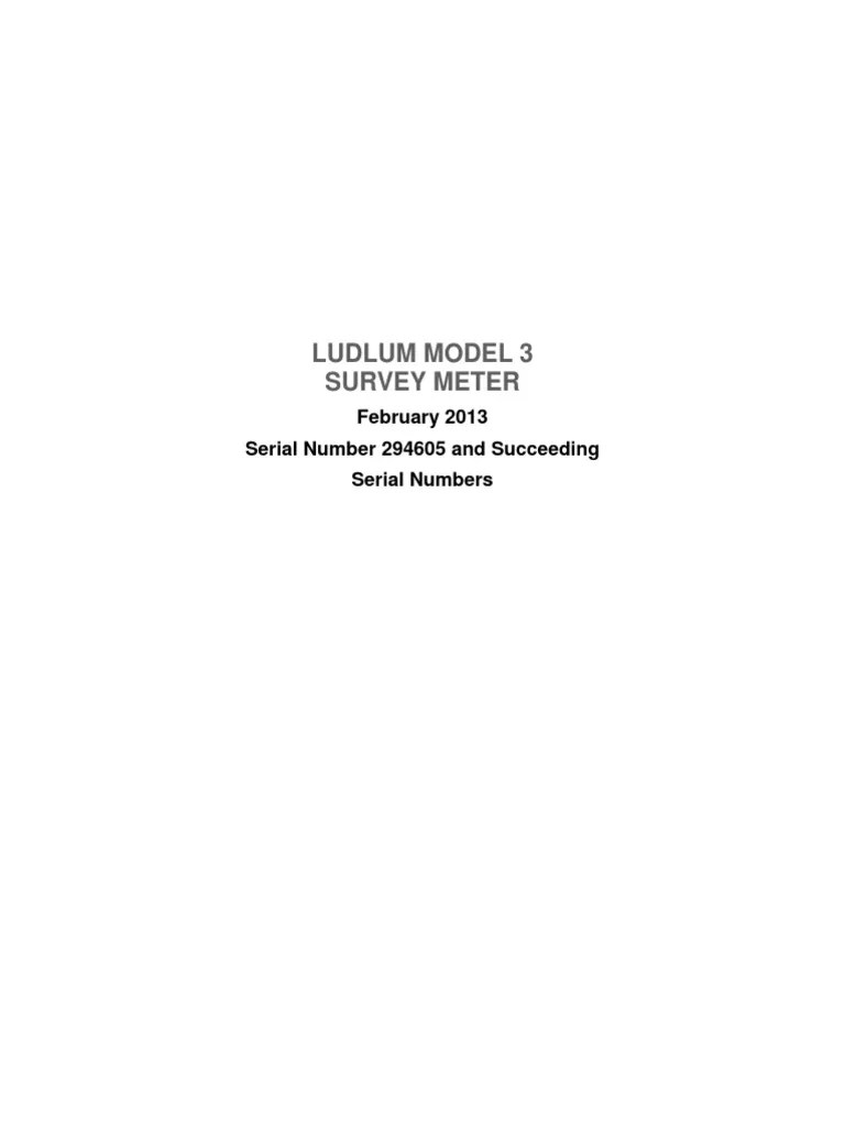 Ludlum Model 3 Operation Manual - Feb2013 | PDF | Calibration | Detector (Radio)