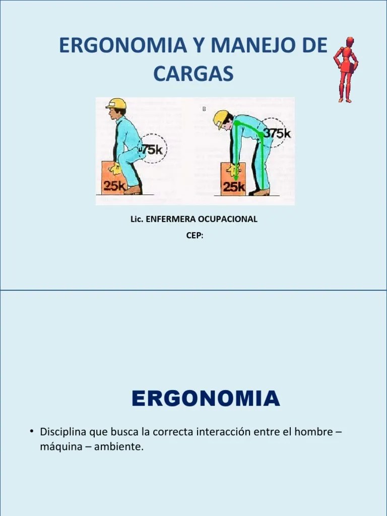 Charla - Ergonomía | PDF | Factores Humanos Y Ergonomía | Dolor Lumbar