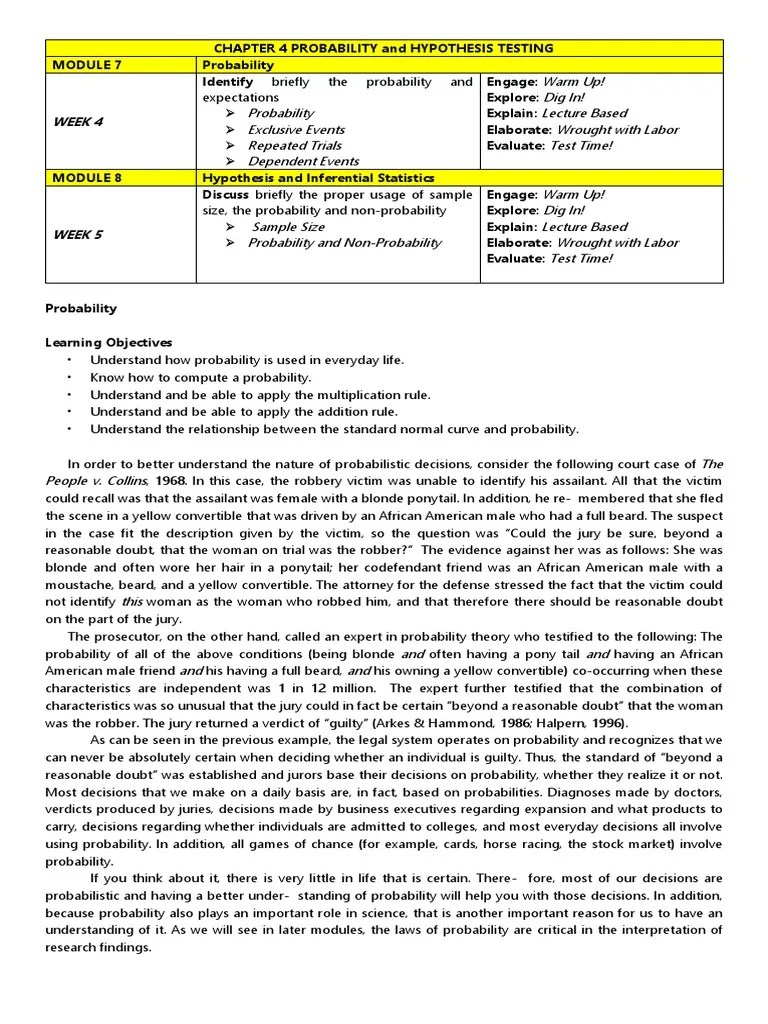 Biostatistics Module 7 | PDF | Probability | Odds