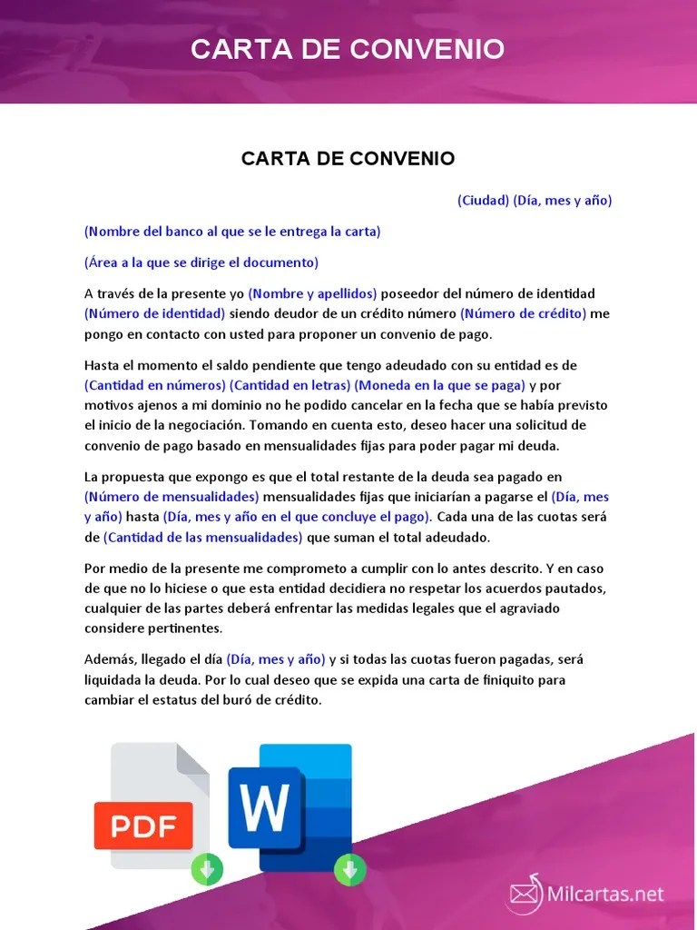 Carta De Convenio | PDF