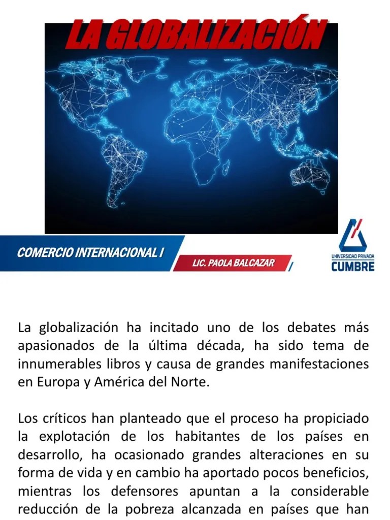 La Globalizacion | PDF | Globalización | Comercio