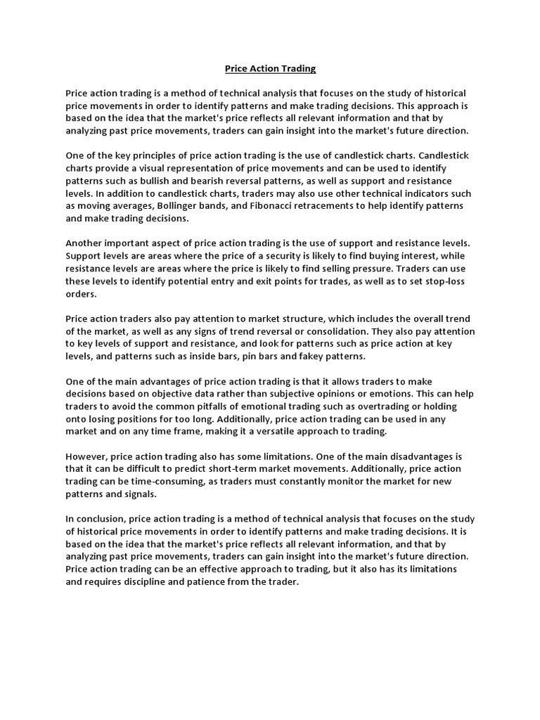 Price Action Trading | PDF | Technical Analysis | Market (Economics)