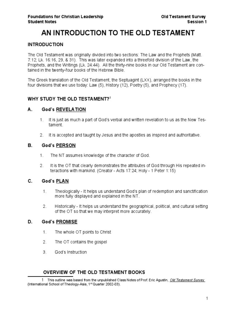 01 Introduction To The Old Testament | PDF | Old Testament | Nevi'im