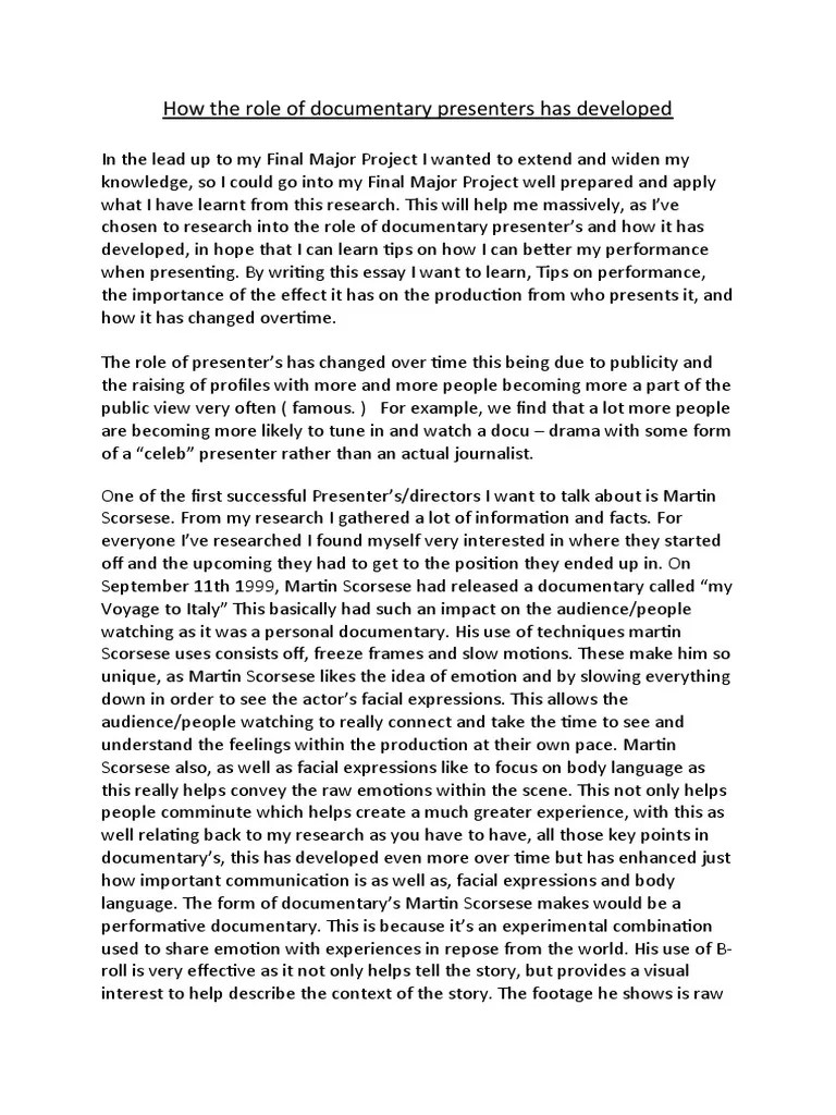 1500 Word Essay | PDF | Documentary Film | Facial Expression