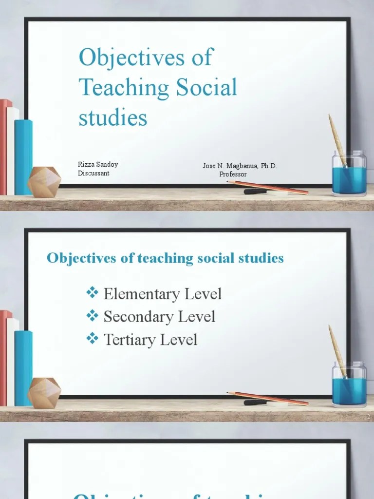 Objectives Of Teaching Social Studies | PDF | Teaching Method ...