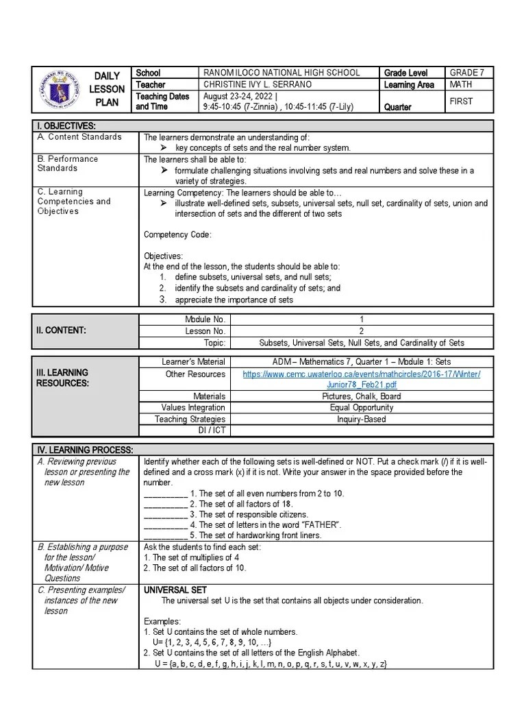 Understanding Sets: Subsets, Universal Sets, Null Sets, And Cardinality ...