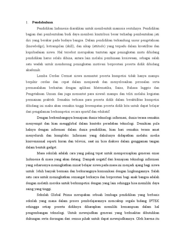 Proposal Lomba Cerdas Cermat | PDF