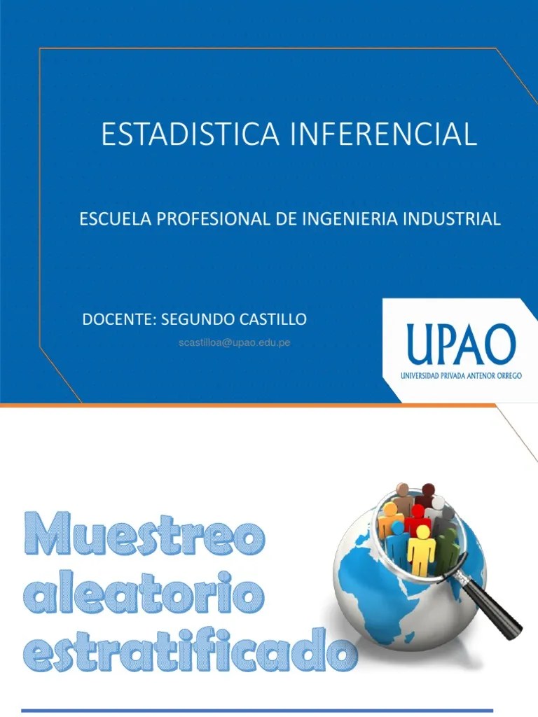 Muestreo Aleatorio Estratificado: Conceptos, Estimadores E Intervalos ...