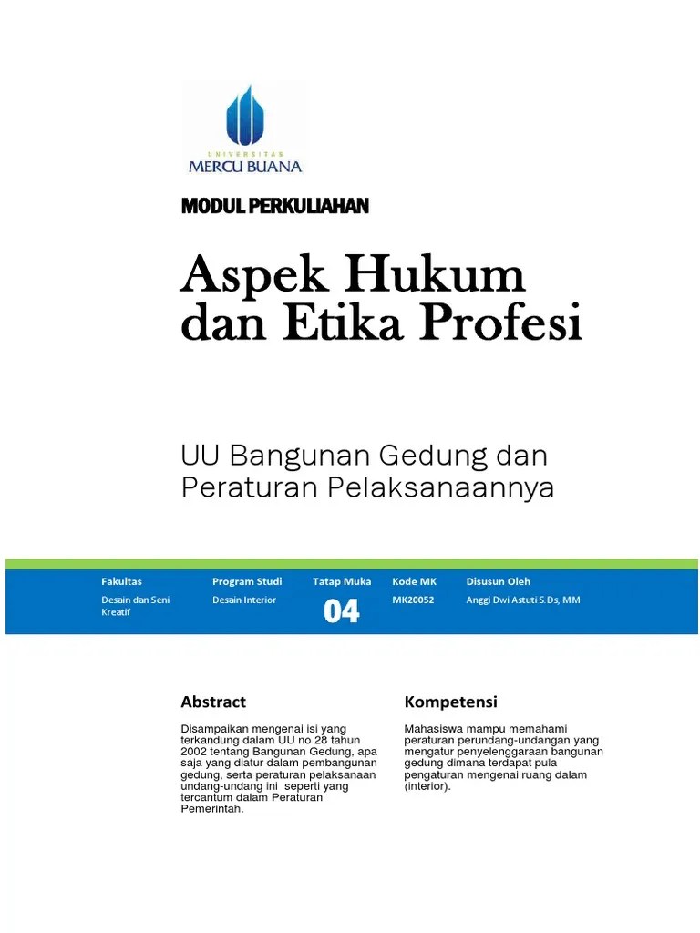 Modul 04 UU Bangunan Gedung Dan Peraturan Pelaksanaannya | PDF