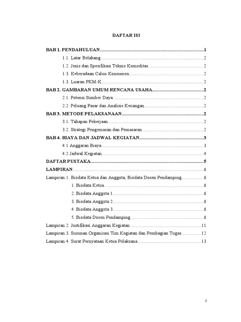 Template Proposal PKM-K | PDF