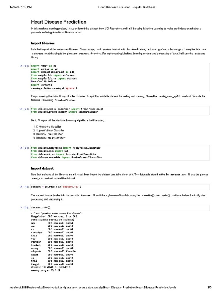 Heart Disease Prediction - Jupyter Notebook | PDF | Statistical ...