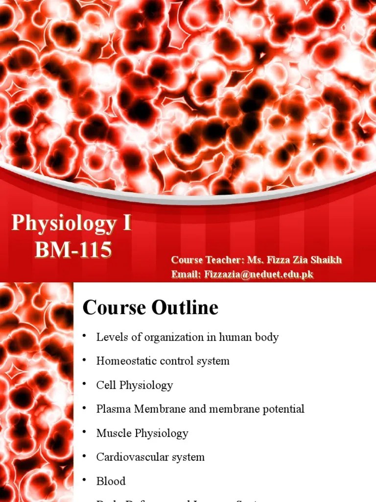 Physiology Lecture 1 | PDF | Human Body | Tissue (Biology)