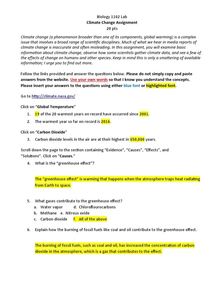 Climate Change Lab | Download Free PDF | Climate Change | Greenhouse Effect