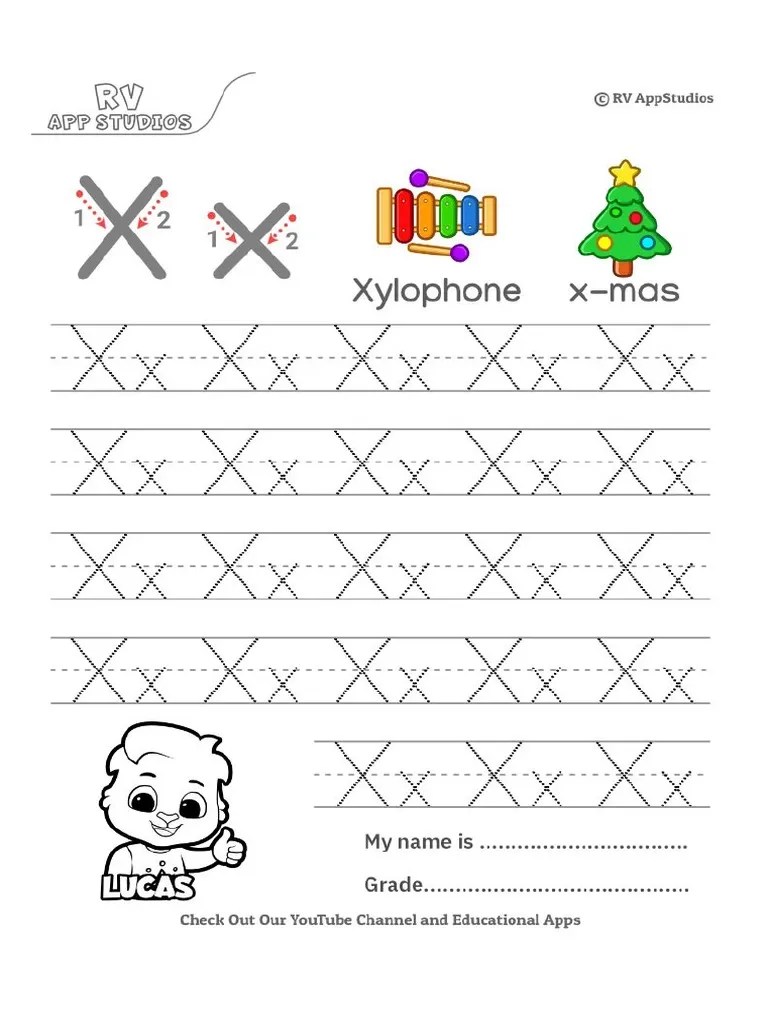 267 Free Printable Worksheets For Kids Alphabet Letter XX Tracing | PDF