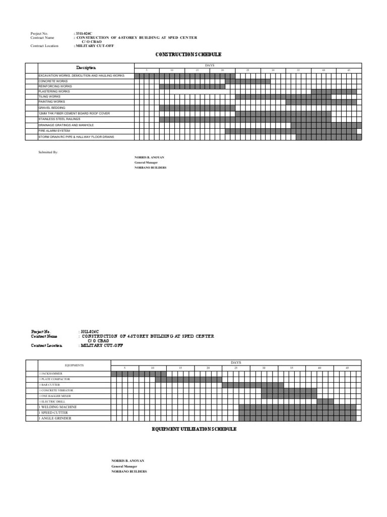 Construction Sched | PDF | Building | Structural Engineering