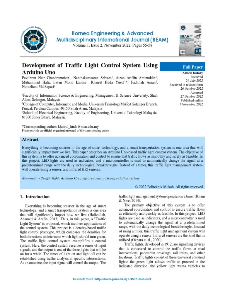 Development Of Traffic Light Control System Using Arduino Uno | PDF ...