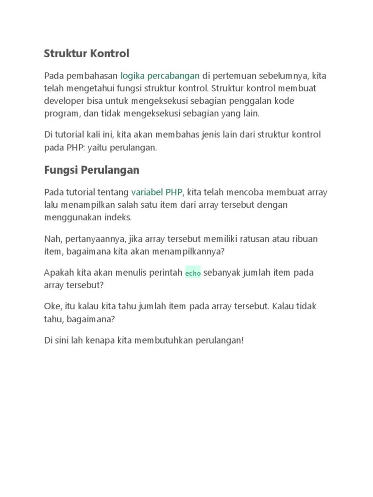 PHP-Struktur Kontrol | PDF