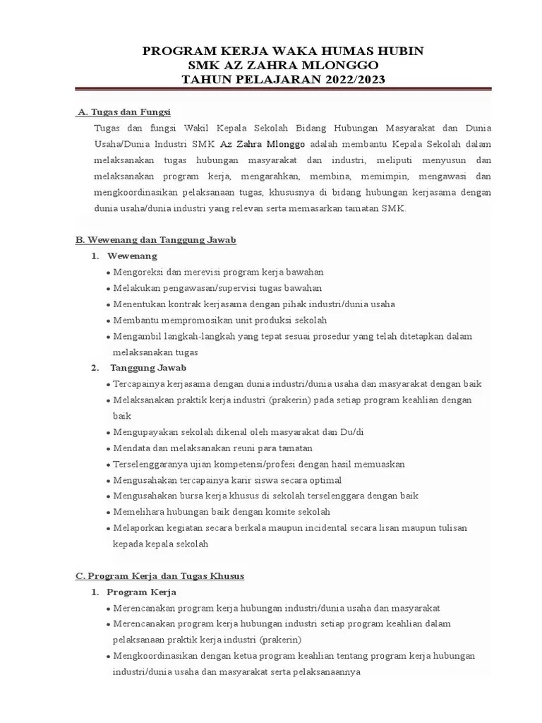 Program Kerja Humas Pdf - Premium Vintage Picture Gallery - Full HD