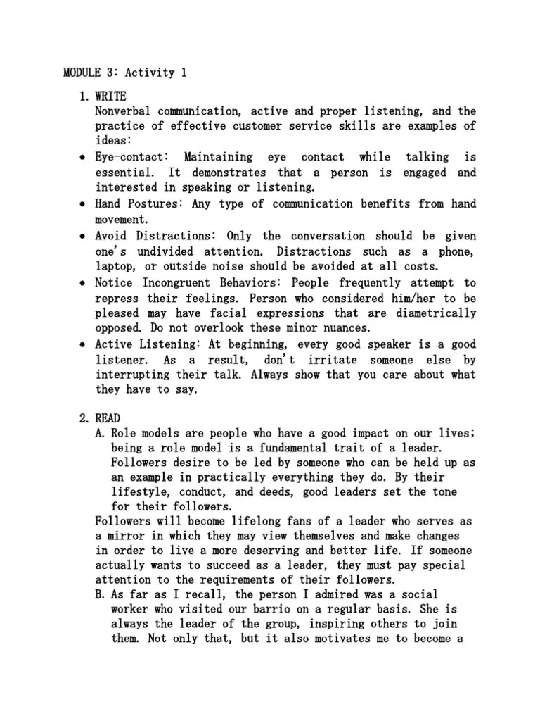 Module 3 Answers | PDF | Leadership | Communication